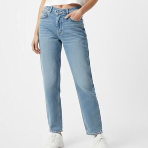 Abercrombie & Fitch Dad High Rise Jeans Womens 2 Light Wash Crossover Waist